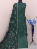 Teal Green Faux Georgette Pakistani Style Suit